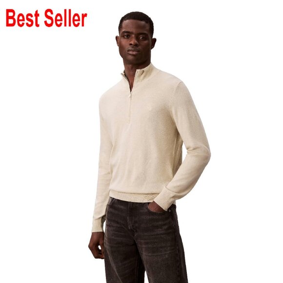 Men's Wool Blend Quarter Zip Sweater Classic Fit Versatile Layering Essential
